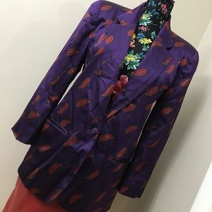 Anthony Michael Paisley Print Silk Blazer size 6
